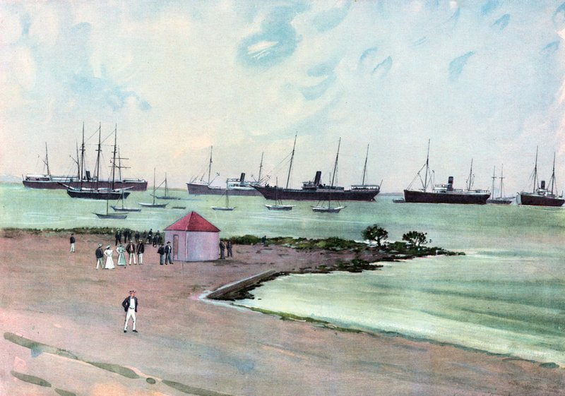 Captured Spanish Vessels at Anchor in Man-of-War Harbor, Key West by Carlton Theodore Chapman