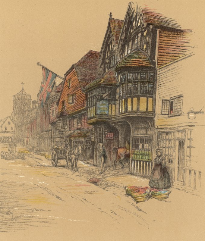 The George Inn, Salisbury by Cecil Charles Windsor Aldin