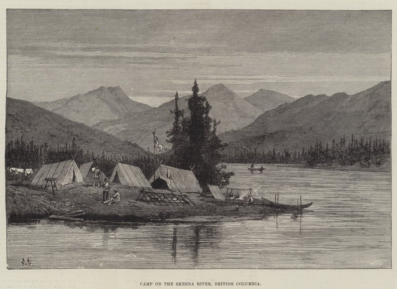 Camp on the Skeena River, British Columbia by Charles Auguste Loye