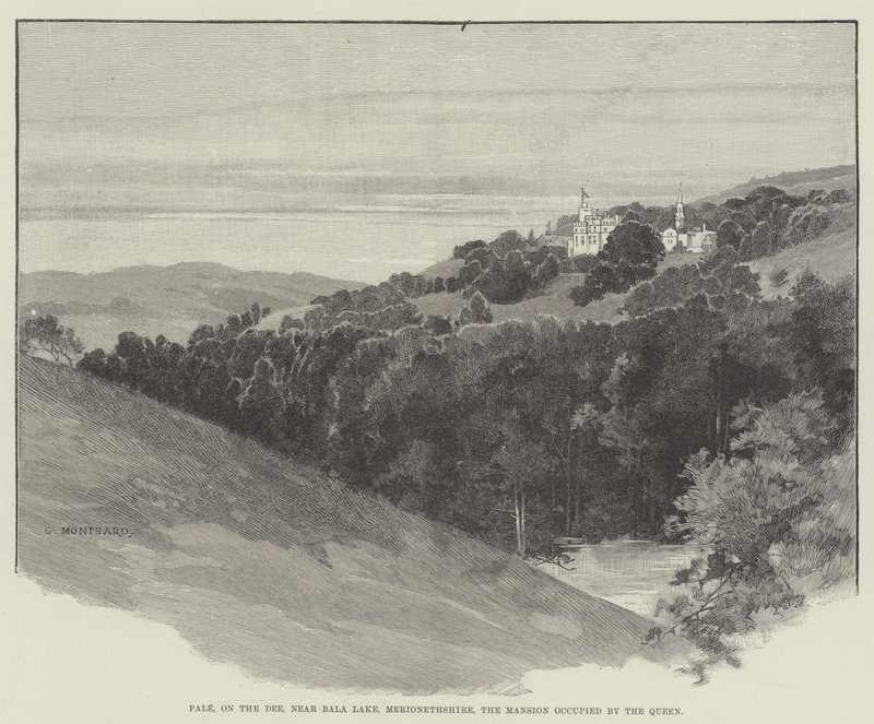 Pale, on the Dee, near Bala Lake, Merionethshire, the Mansion occupied by the Queen by Charles Auguste Loye