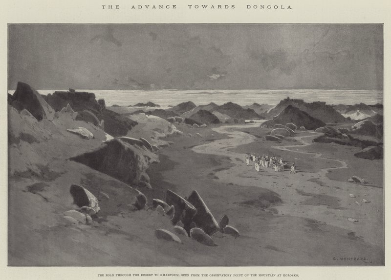 The Advance towards Dongola, the Road through the Desert to Khartoum, seen from the Observatory Point on the Mountain at Korosko by Charles Auguste Loye