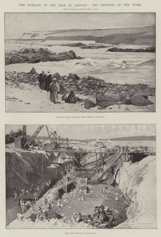 The Barrage of the Nile at Assouan, the Progress of the Work by Charles Auguste Loye