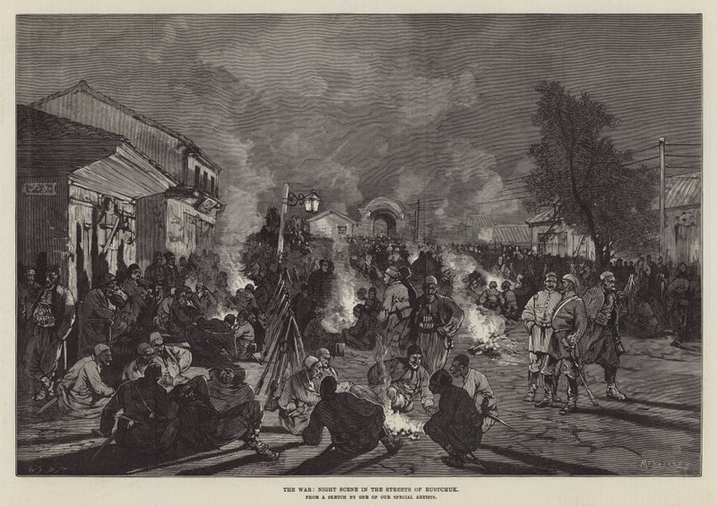 The War, Night Scene in the Streets of Rustchuk by Charles Auguste Loye