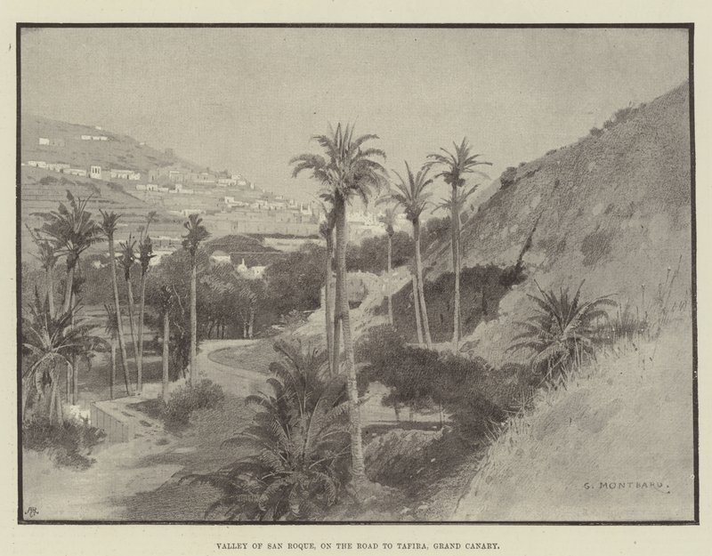 Valley of San Roque, on the Road to Tafira, Grand Canary by Charles Auguste Loye