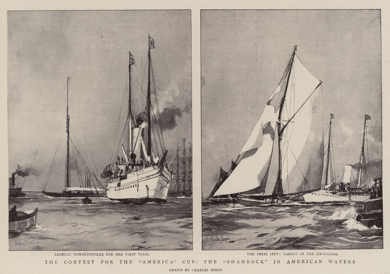 The Contest for the America Cup, the Shamrock in American Waters by Charles Edward Dixon