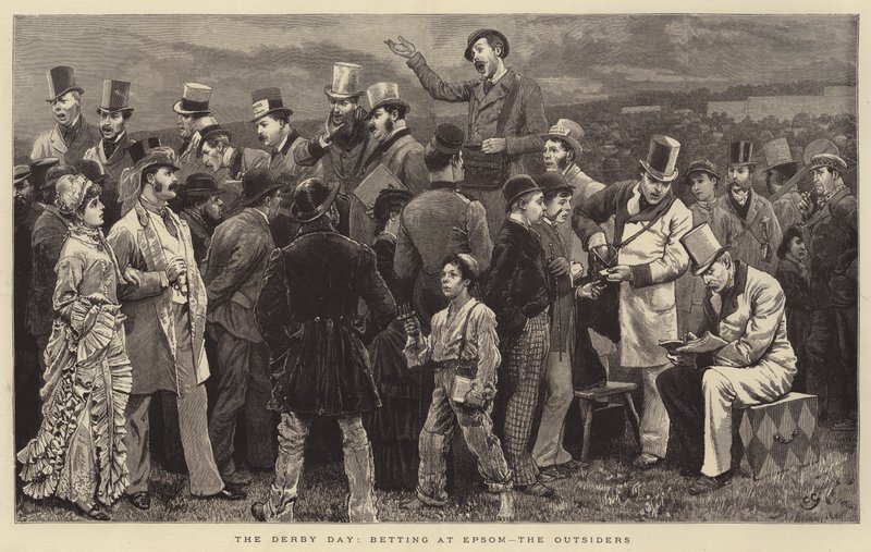 The Derby Day, betting at Epsom, the Outsiders by Charles Green