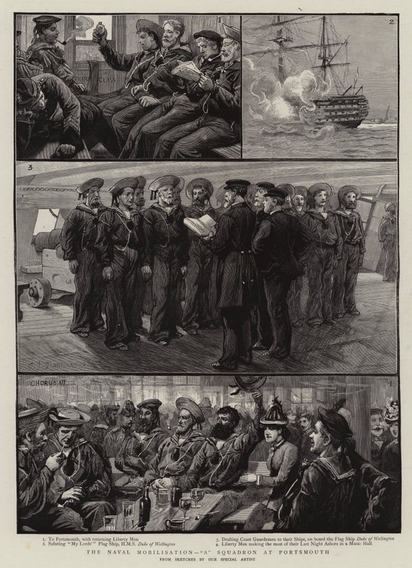 The Naval Mobilisation, A Squadron at Portsmouth by Charles J. Staniland