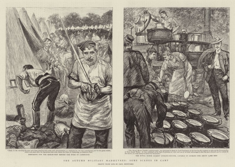 The Autumn Military Manoeuvres, Some Scenes in Camp by Charles Paul Renouard