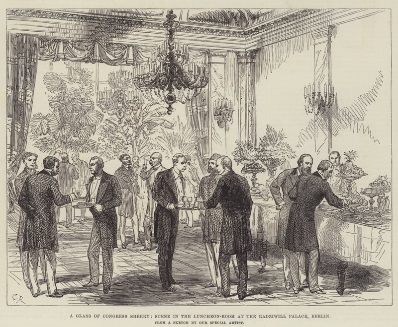 A Glass of Congress Sherry, Scene in the Luncheon-Room at the Radziwill Palace, Berlin by Sir John Charles Robinson
