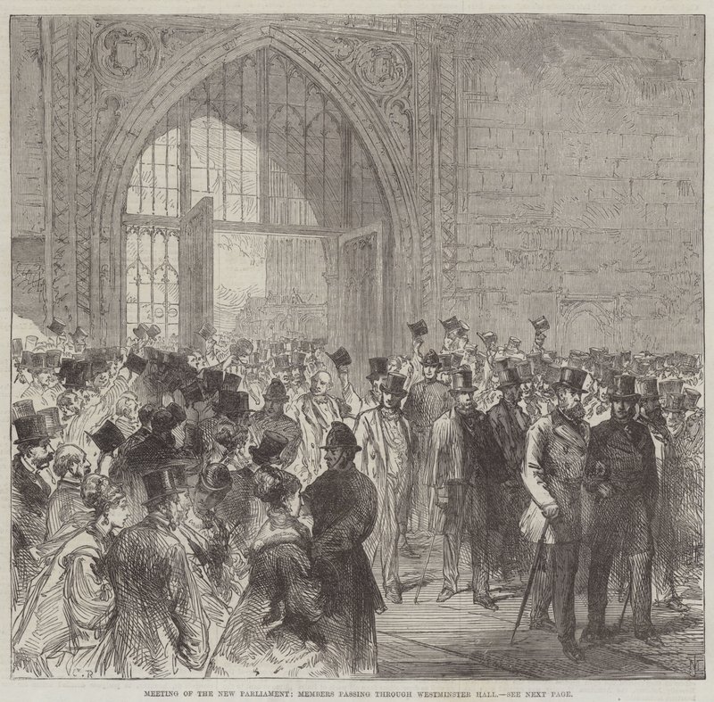 Meeting of the New Parliament, Members Passing Through Westminster Hall by Sir John Charles Robinson