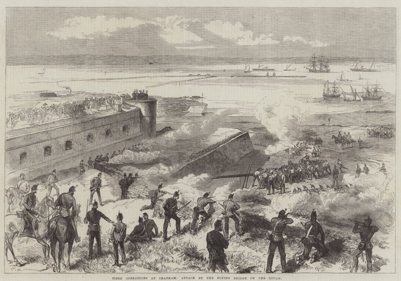 Siege Operations at Chatham, Attack by the Flying Bridge on the Redan by Sir John Charles Robinson