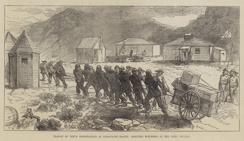Transit of Venus Observations at Kerguelen Island, Erecting Buildings at the Chief Station by Sir John Charles Robinson