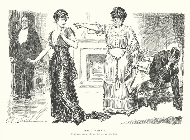 Tragic Moments, When Your Mother Shows Your Best Girl the Door by Charles Dana Gibson