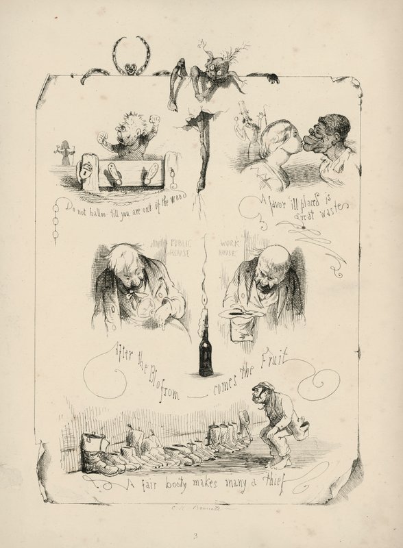 Page from Proverbs with Pictures by Charles H Bennett by Charles Henry (after) Bennett