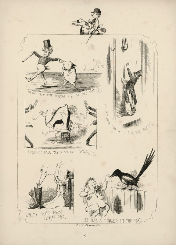 Page from Proverbs with Pictures by Charles H Bennett by Charles Henry (after) Bennett