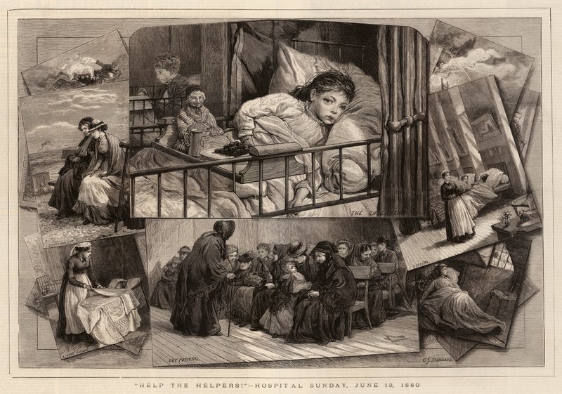 Help the Helpers!, Hospital Sunday, 13 June 1880 by Charles J. Staniland