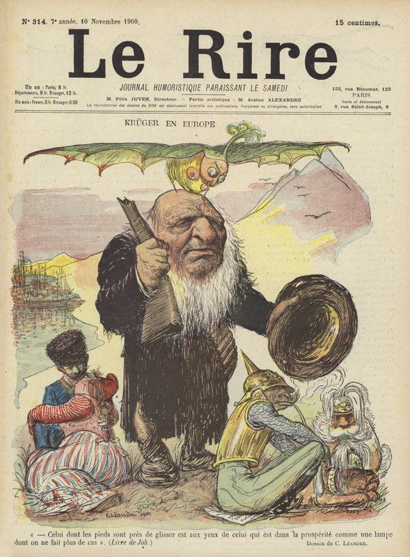 Paul Kruger, Illustration for Le Rire by Charles Leandre