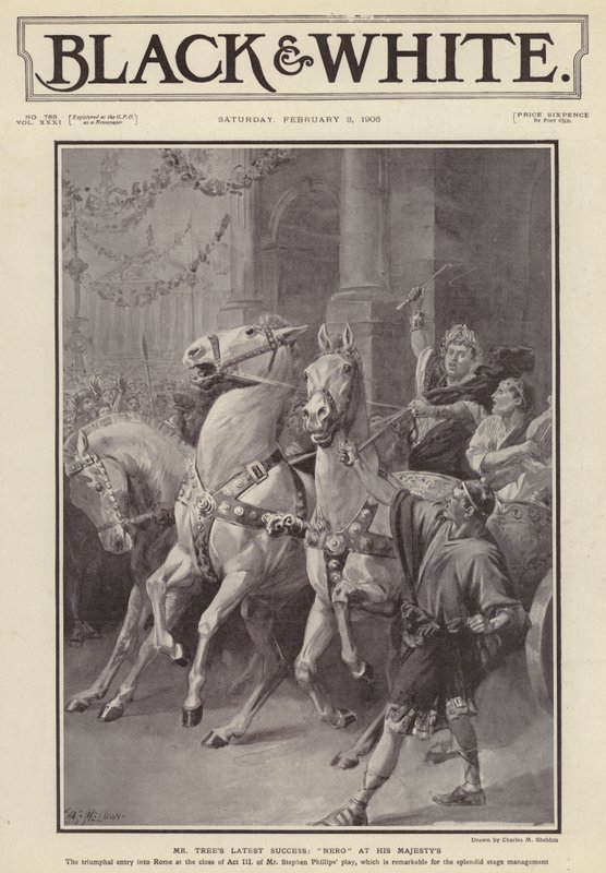 English actor Herbert Beerbohm Tree starring in a production of Stephen Phillips