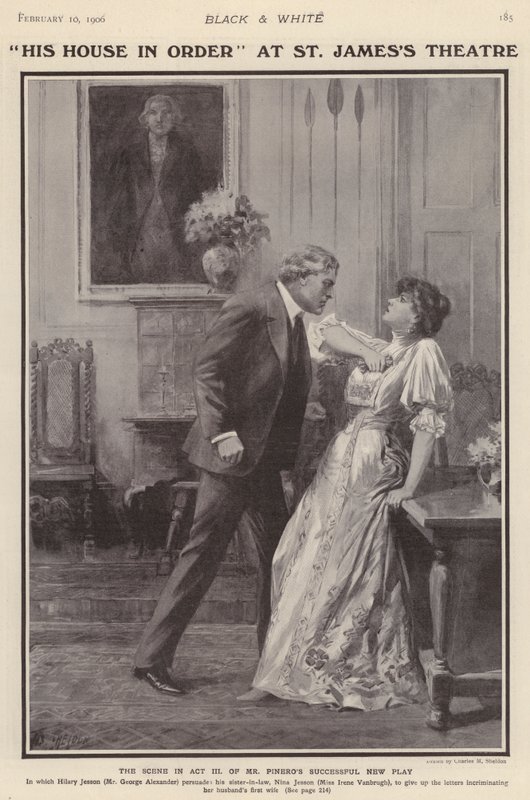 English actors George Alexander and Irene Vanbrugh in a production of Arthur Wing Pinero