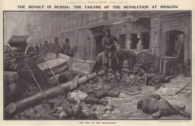 The Revolt in Russia: The Failure of the Revolution at Moscow by Charles Mills (after) Sheldon