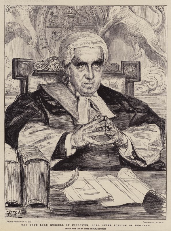 The Late Lord Russell of Killowen, Lord Chief Justice of England (lithograph) by Charles Paul (after) Renouard
