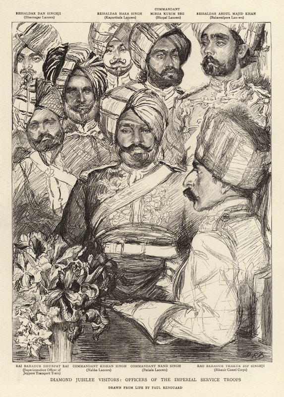 Diamond Jubilee Visitors, Officers of the Imperial Service Troops by Charles Paul Renouard
