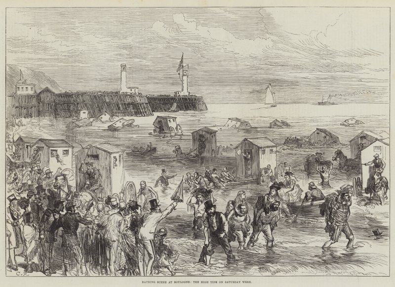Bathing Scene at Boulogne, the High Tide on Saturday Week by Sir John Charles Robinson