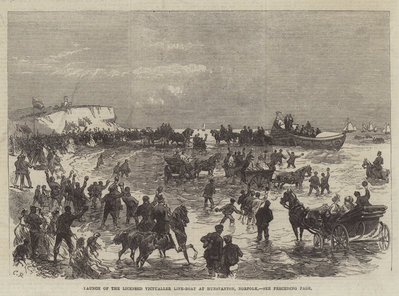 Launch of the Licensed Victualler Life-Boat at Hunstanton, Norfolk by Sir John Charles Robinson