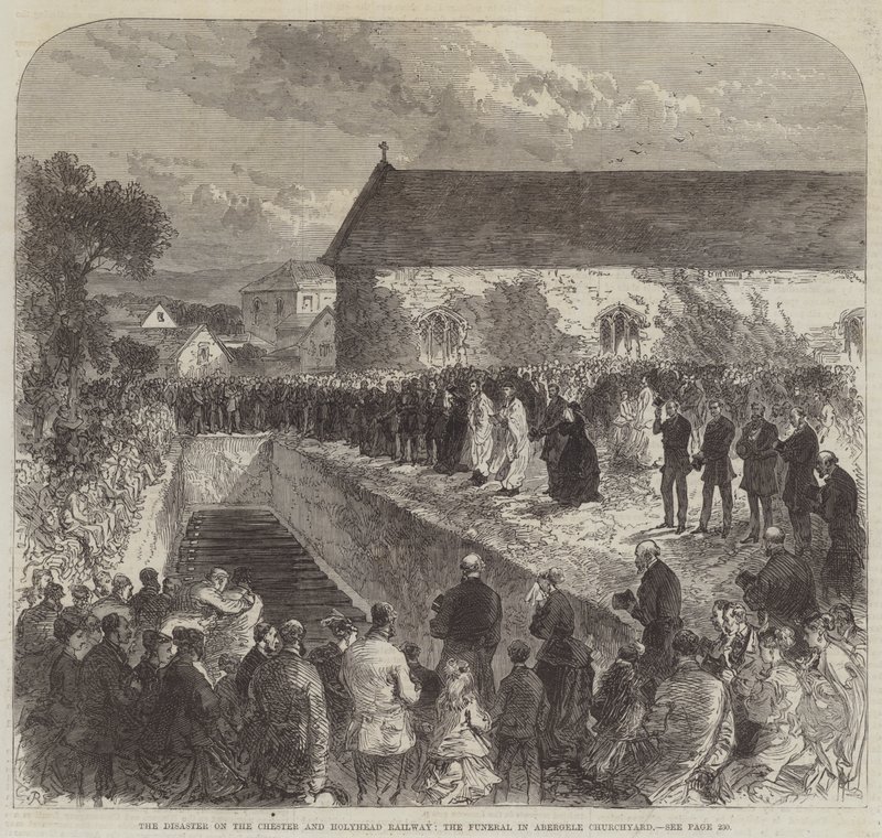 The Disaster on the Chester and Holyhead Railway, the Funeral in Abergele Churchyard by Sir John Charles Robinson