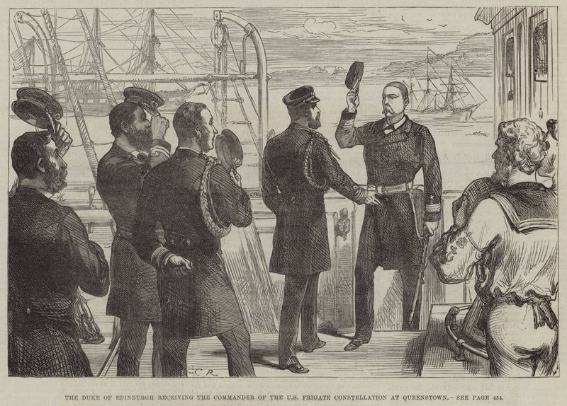 The Duke of Edinburgh Receiving the Commander of the US Frigate Constellation at Queenstown by Sir John Charles Robinson