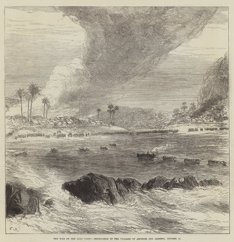 The War on the Gold Coast, Destruction of the Villages of Ampenee and Akimfoo, 14 October by Sir John Charles Robinson