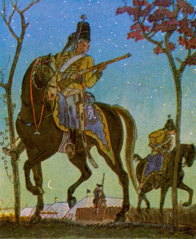Hussar Outpost by Christophe (1856-1945)