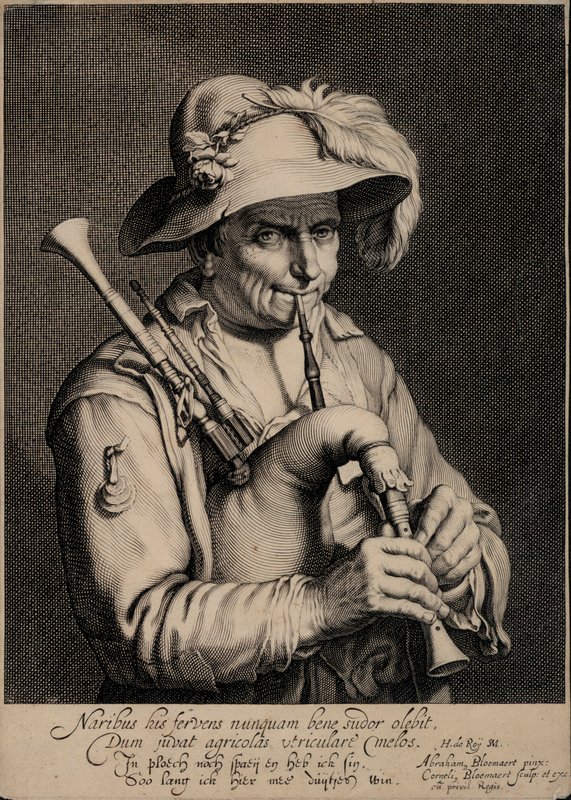 Man Playing the Bagpipes by Cornelis Bloemaert