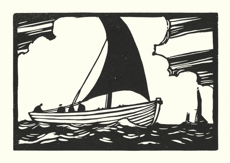 Fishing Boats and Barges: Deal Galley Punt by Cyril A. Wilkinson