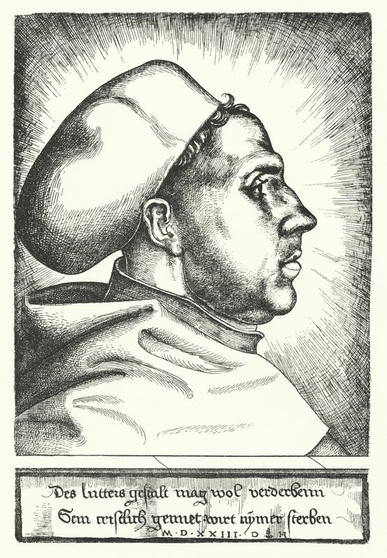 Martin Luther, German Protestant reformer by Daniel Hopfer