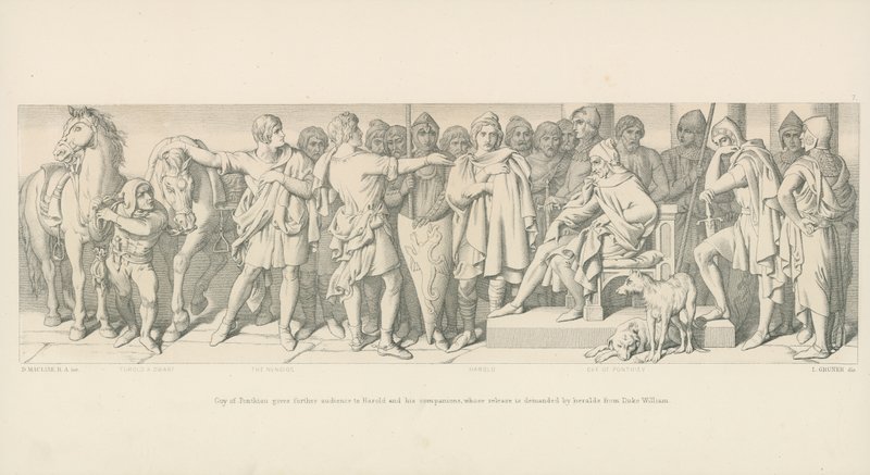 Guy of Ponthieu Gives Further Audience to Harold and His Companions, Whose Release is Demanded by Heralds from Duke William by Daniel Maclise