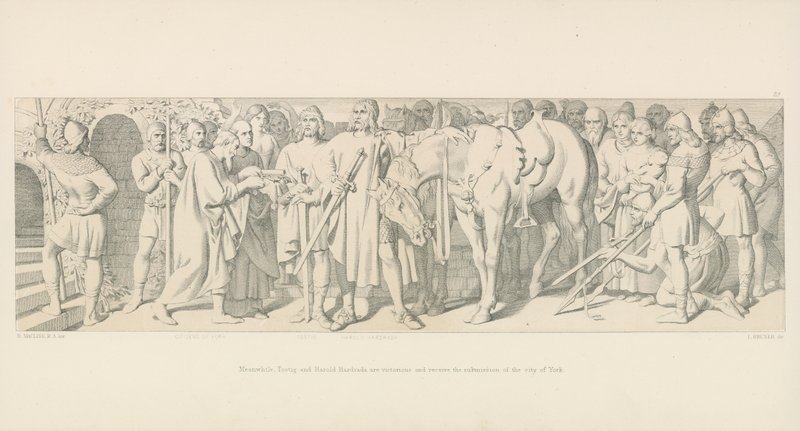 Meanwhile, Tostig and Harold Hardrada are victorious and receive the submission of the City of York by Daniel Maclise