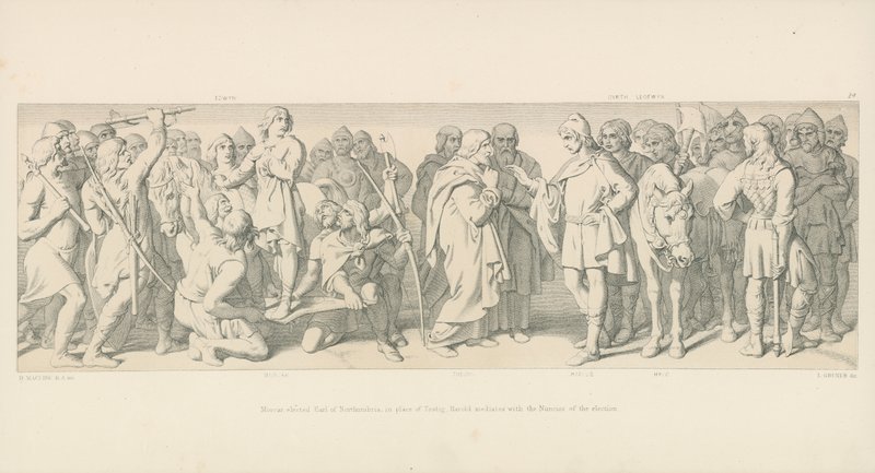 Morcar, Elected Earl of Northumbria, in Place of Tostig, Harold Mediates with the Nuneios of the Election by Daniel Maclise