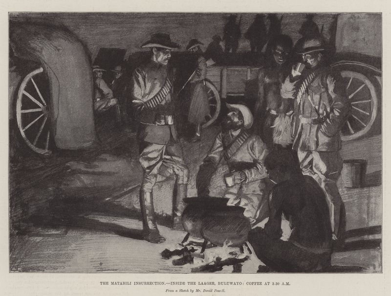 The Matabili Insurrection, inside the Laager, Buluwayo, Coffee at 3.30 am by David Powell