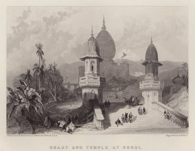 Ghaut and Temple at Gokul by David (after) Roberts