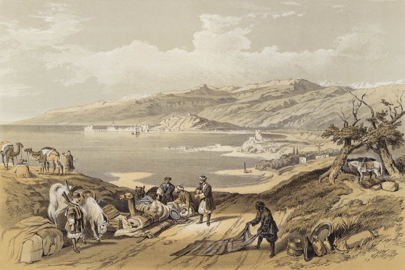 Sidon looking towards Lebanon by David (after) Roberts