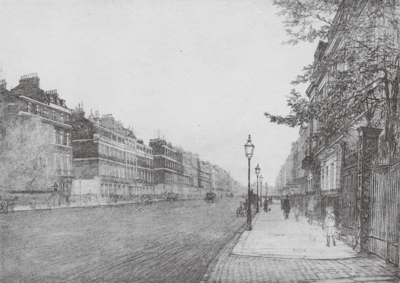London: Portland Place by David Muirhead (after) Bone