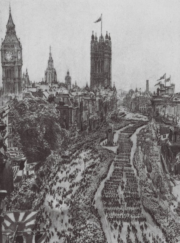 London: The Cenotaph by David Muirhead (after) Bone