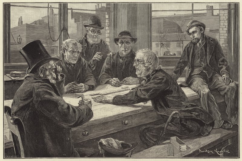 A Game at Dominoes by Davidson Knowles