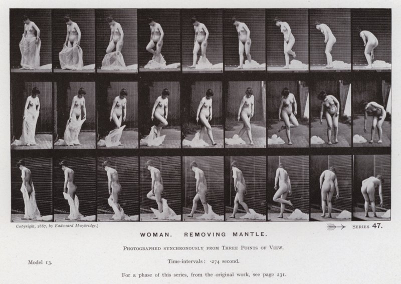The Human Figure in Motion: Woman, removing mantle by Eadweard Muybridge
