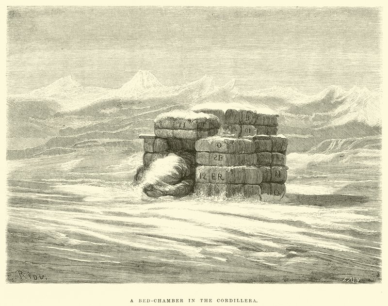 A Bed-Chamber in the Cordillera by Edouard Riou