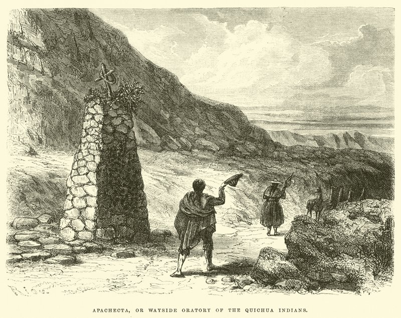 Apachecta, or wayside oratory of the Quichua Indians by Edouard Riou