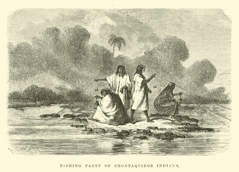 Fishing Party of Chontaquiros Indians by Edouard Riou
