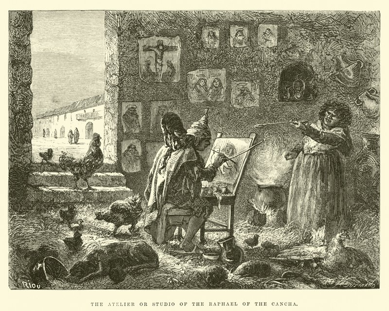 The Atelier or Studio of the Raphael of the Cancha by Edouard Riou