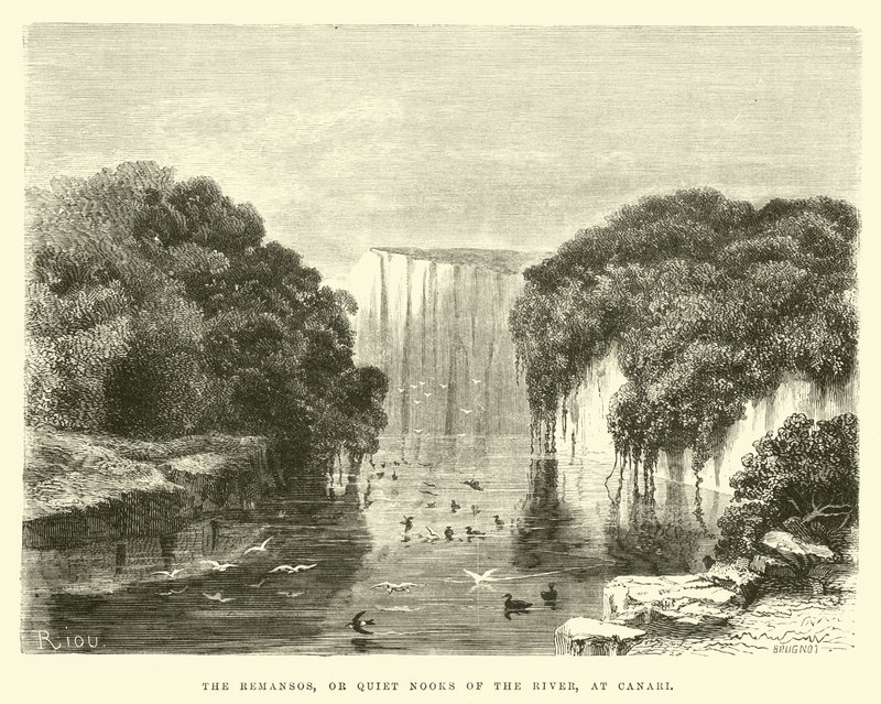 The Remansos, or Quiet Nooks of the River, at Canari by Edouard Riou